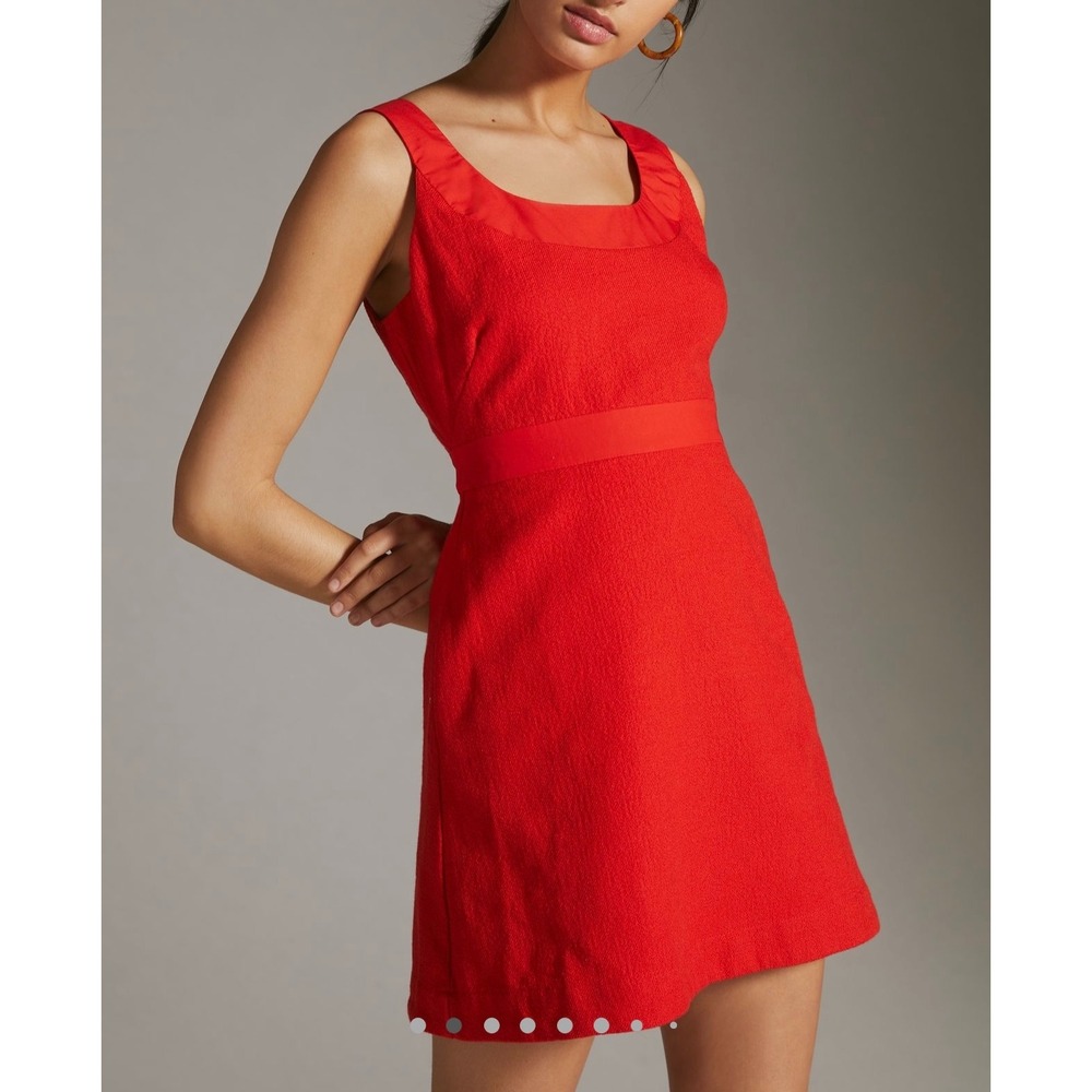 Maeve Anthropologie Cross Back Textured Square Neck‎ A-Line Mini Dress- Size 2